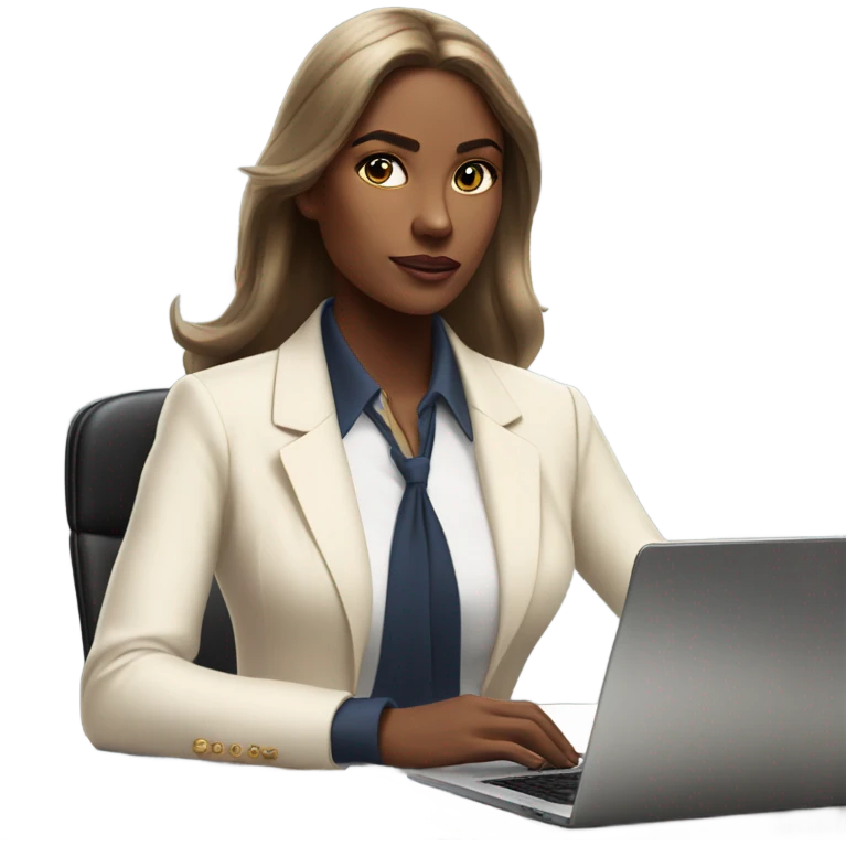 Ralph lauren women working at desk investing emoji