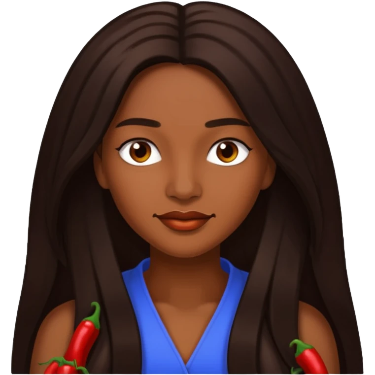 Rozonda Chilli Thomas with dark brown long hair emoji