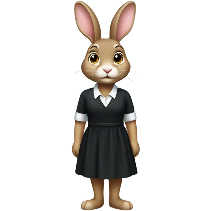 Rabbit in black women dress going to work  emoji