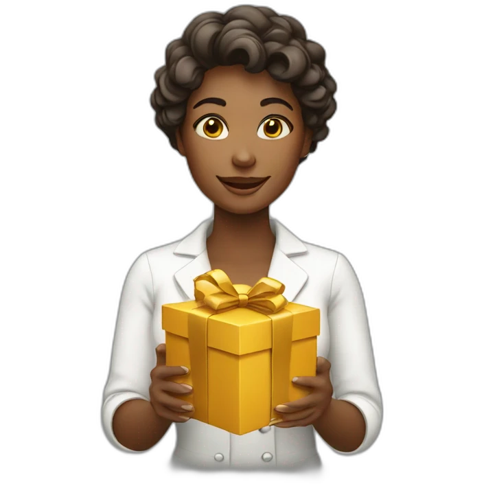 woman with gift box emoji