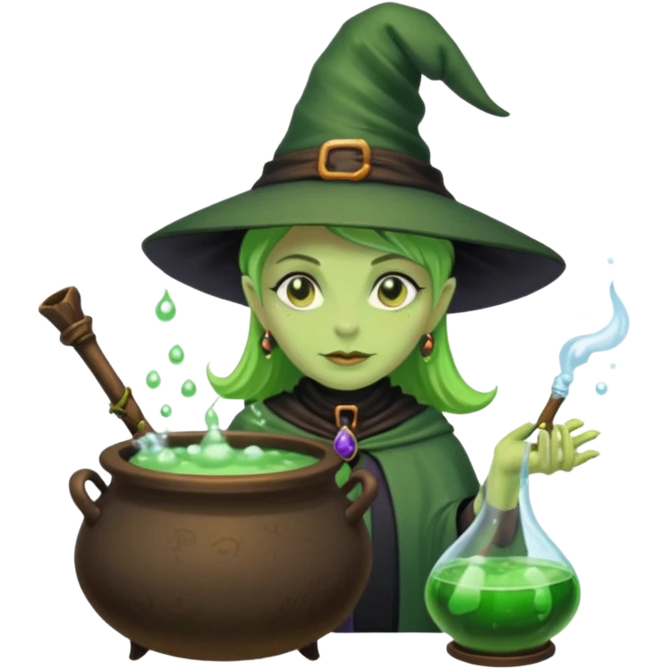 green witch cooking potion emoji