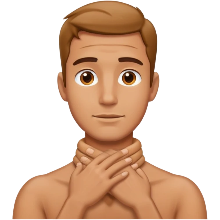 hands around neck man  emoji