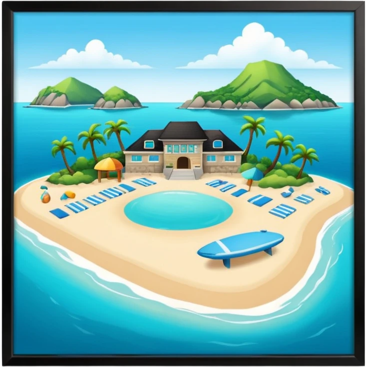 attractive island  with a beach and infrastructure  emoji