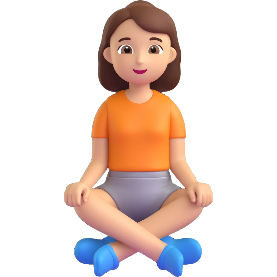 girl sitting on the marketplace, 3d emoji style emoji