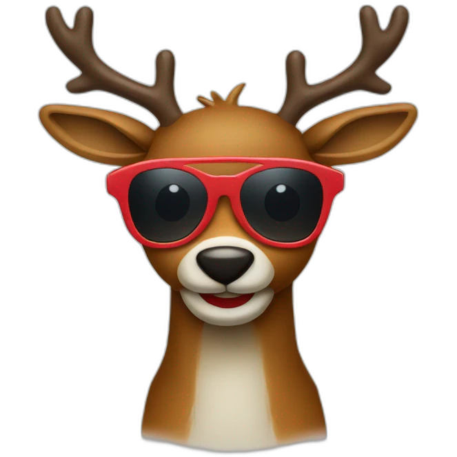 sunglasses christmas reindeer red nose emoji
