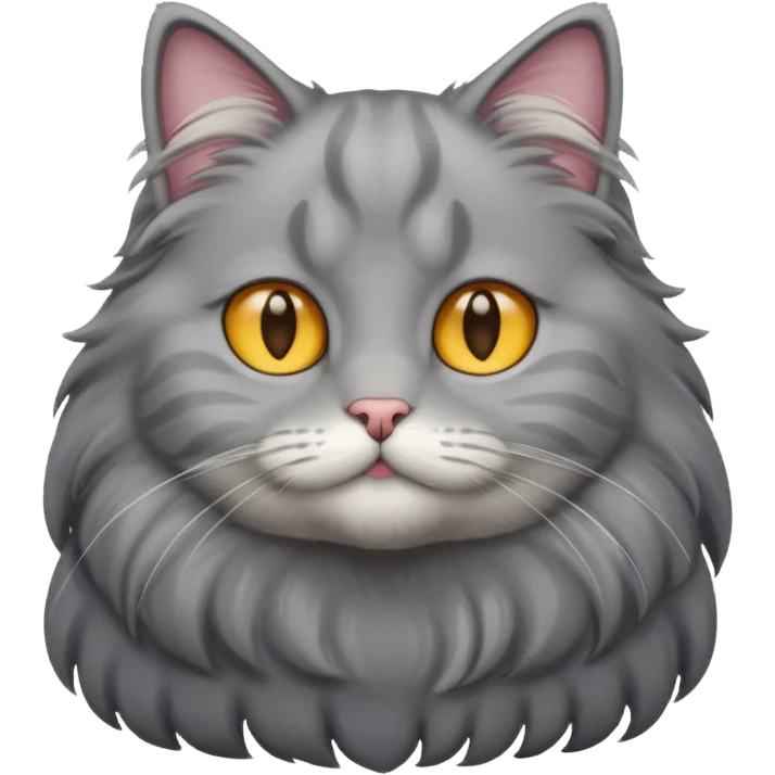 Long haired gray cat emoji