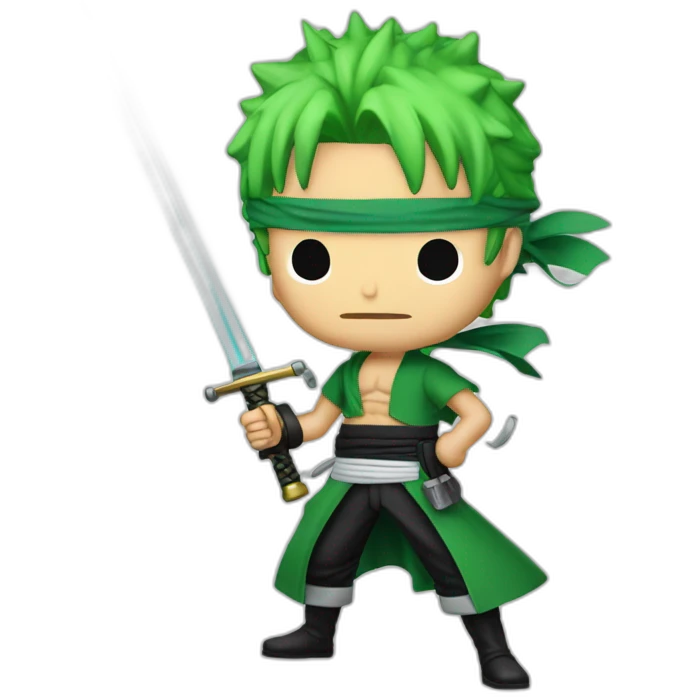zoro one piece avec un sabre laser de star wars emoji