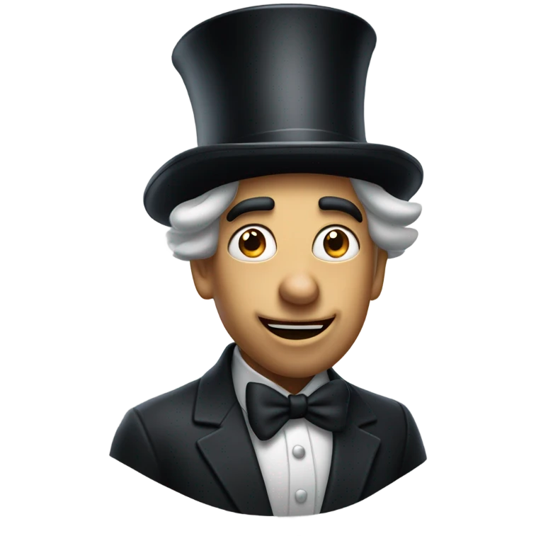 Fart with a top hat emoji