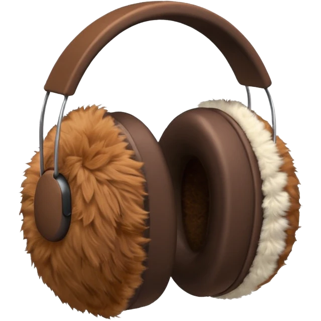 Warm brown completely fluffy earmuffs emoji