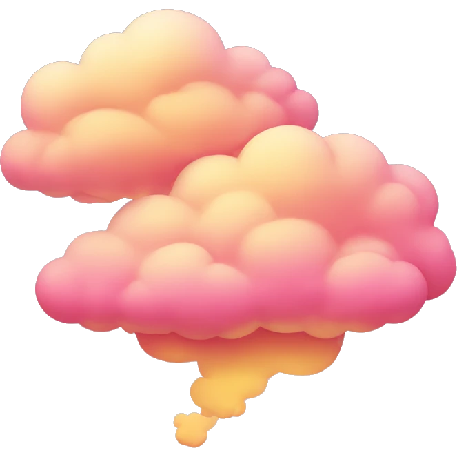 Yellow and pink cloud with golden hour emoji