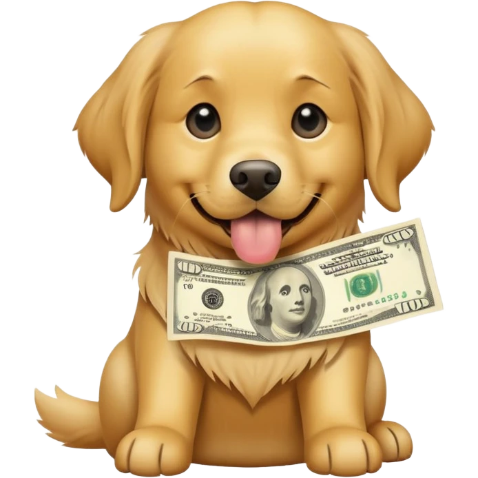 Dog with money emoji