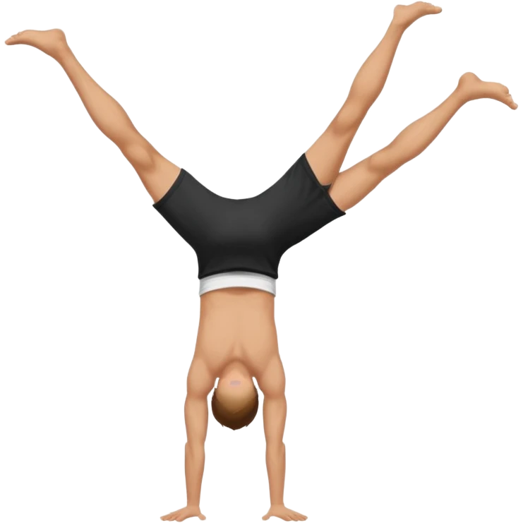 black shorts and t shirt white man one hand handstand emoji