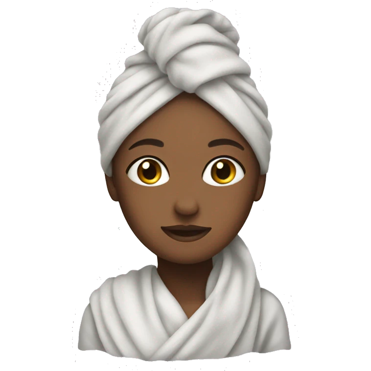 Girl wearing a hair towel emoji
