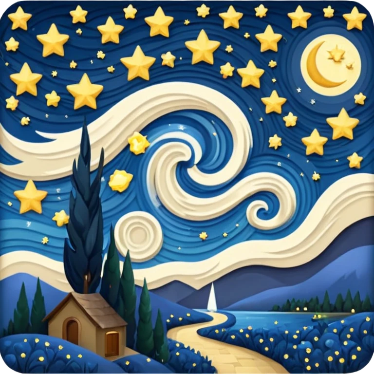 The Starry Night frames emoji