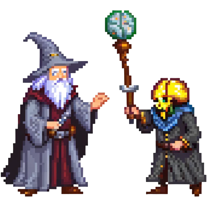 wizard and brain in a duel emoji