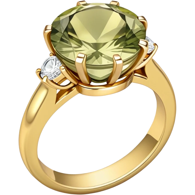 Pale olive wedding ring with stone emoji