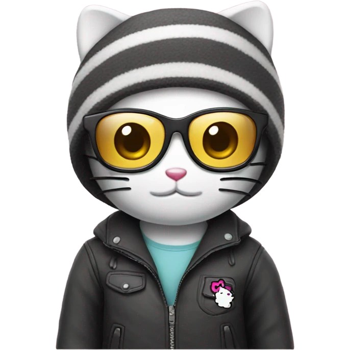 hello kitty wearing a spec emoji