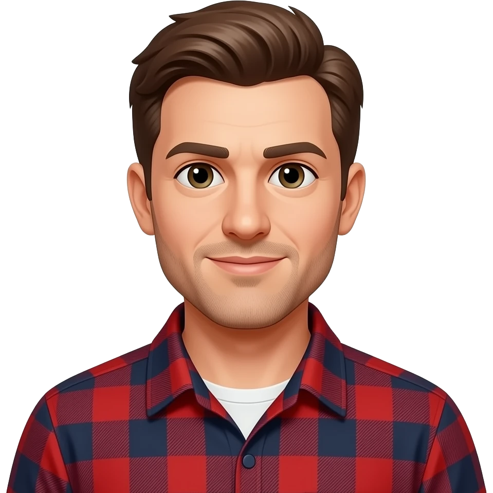 chicken headed man in a red flannel emoji