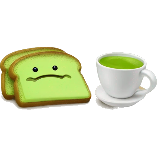 matcha tea with avocado toast emoji