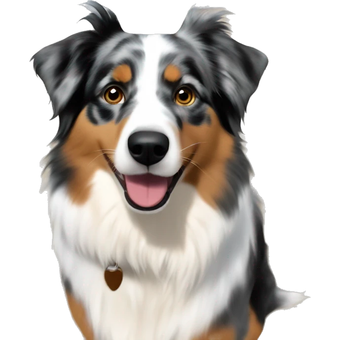 Australian shepherd  at the beach emoji
