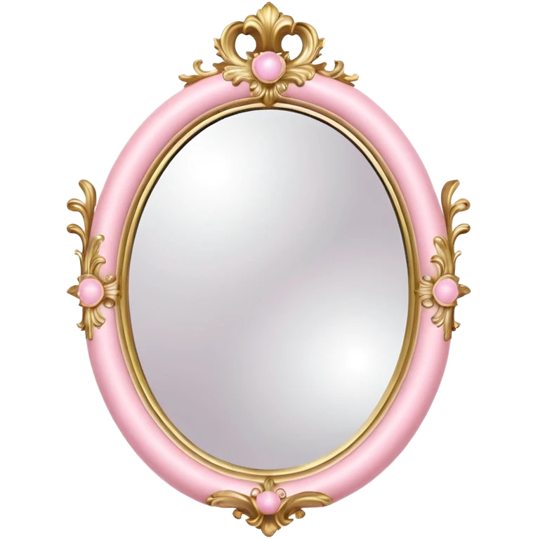 vintage rococo pale pink inflatable puffy mirror emoji