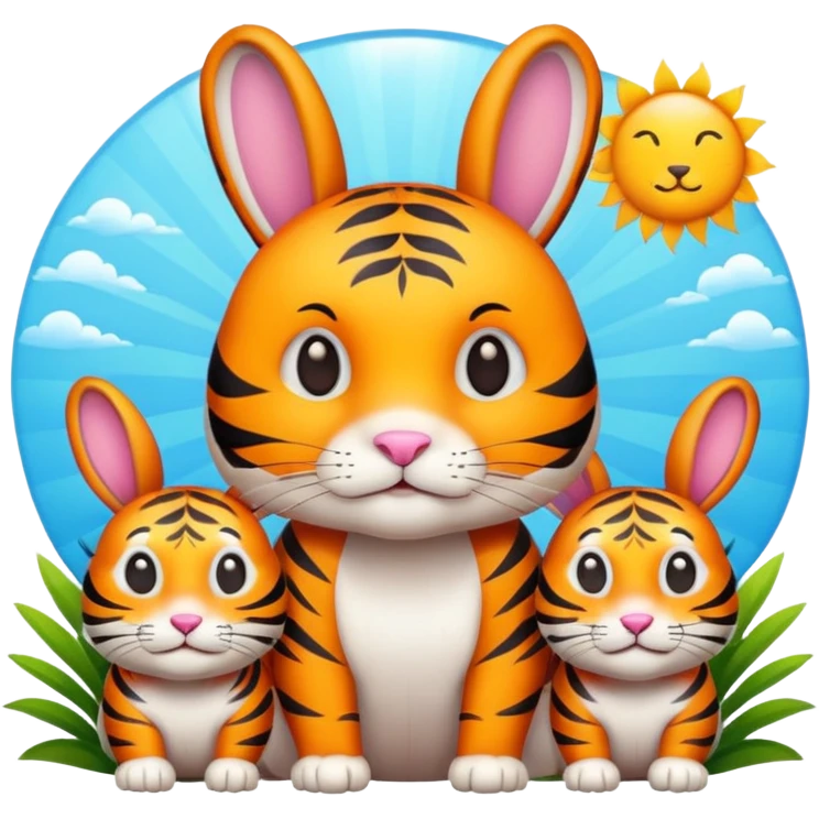 Rabbit sun tiger emoji