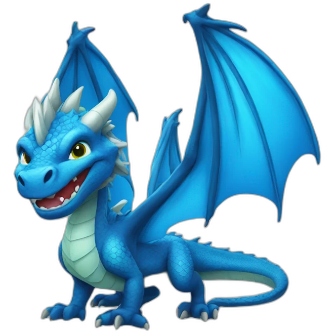 dragon azul hola emoji