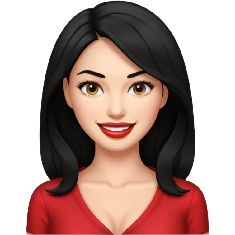 “Emoji girl, femme fatale, black hair. megan fox vibes emoji