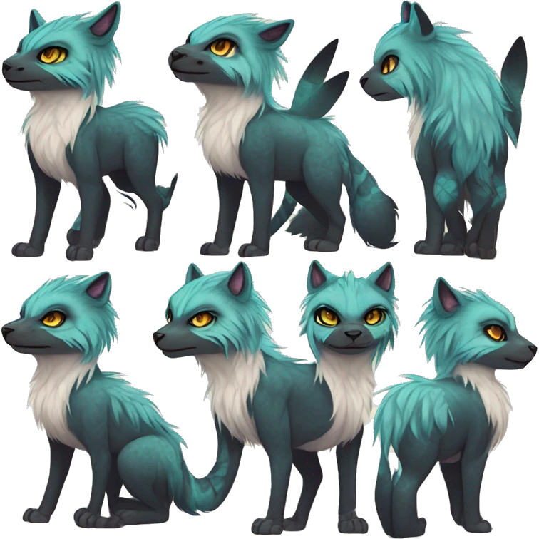 cute Kawaii edgy fantasy animal fursona Fionbri creature by griffsnuff & LiLaiRa & Falvie full body emoji