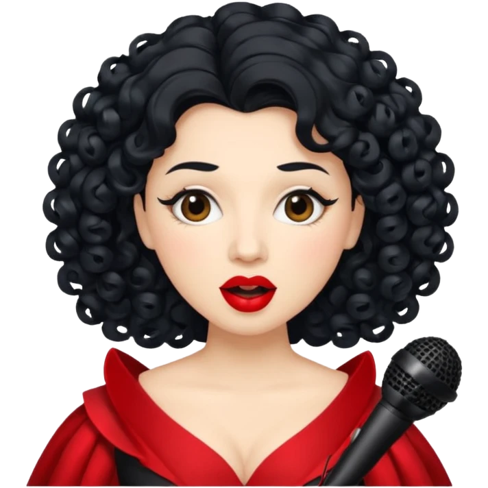 curly hair  opera singer singing emoji