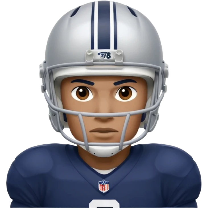 football player wearing white, silver, navy blue colors, and helmet should say 784 emoji