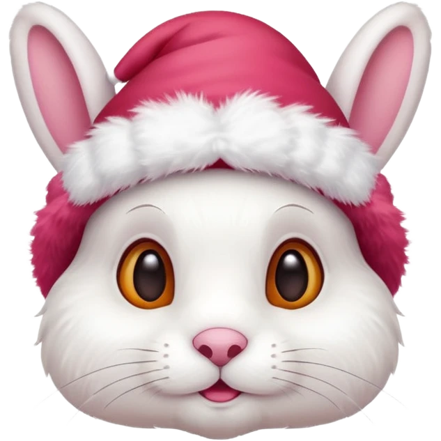 white rabbit in christmas hat emoji