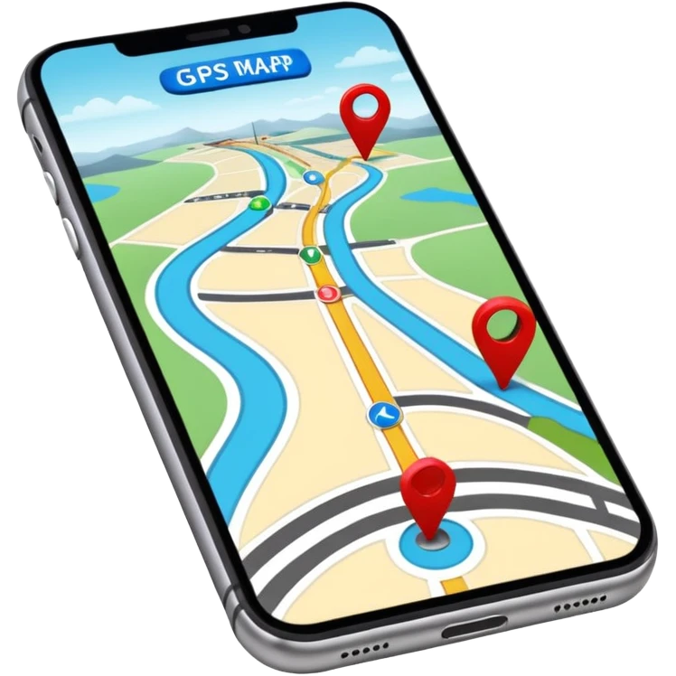 GPS map on iPhone Verticla standing emoji