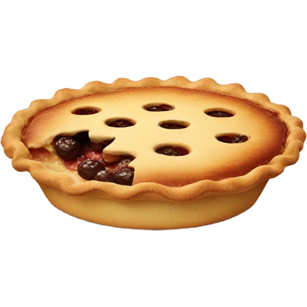 A pie with a smiling face emoji