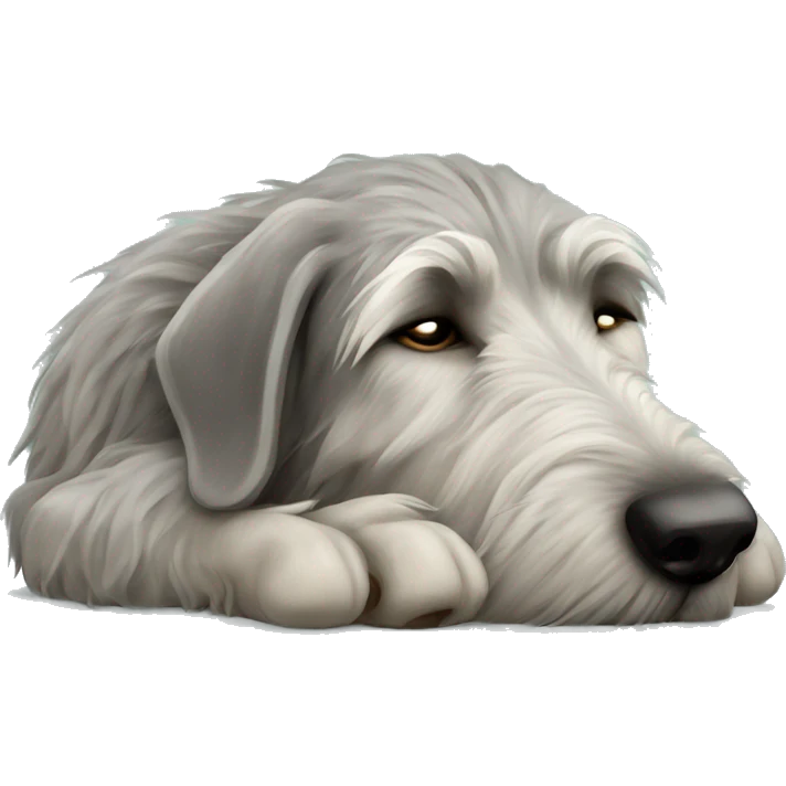  Irish wolfhound dog sleeping curled up emoji