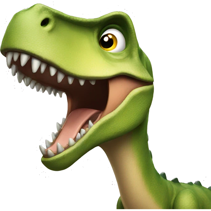 A dinosaur saying hi emoji