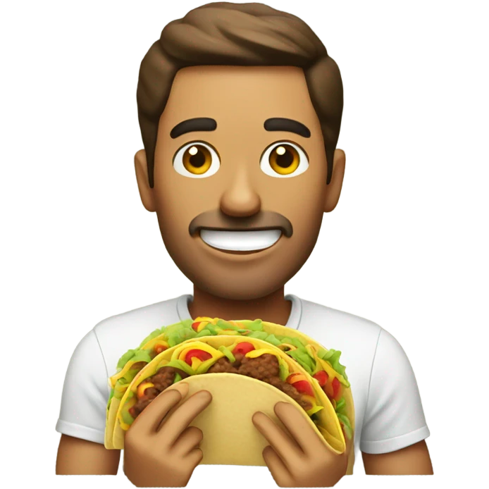 Man eating a taco emoji