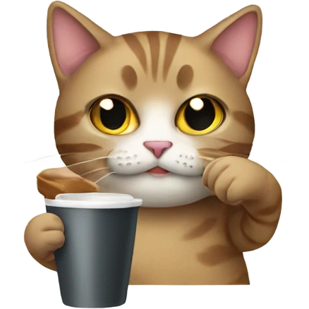 cat drinking a coffee emoji