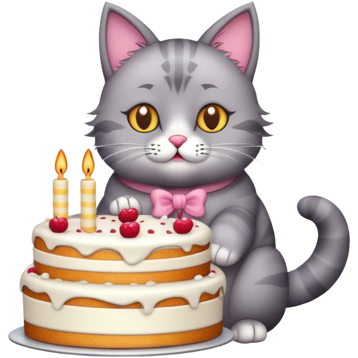 Cat with cake emoji