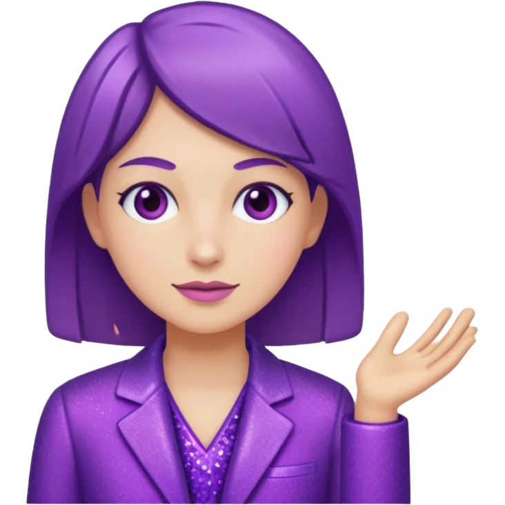supervisor wearing glitter purple glittery clothes emoji