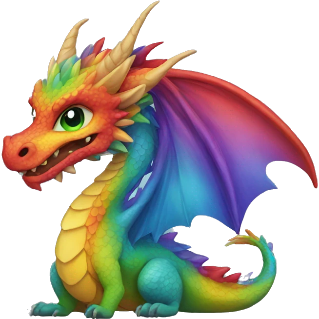 Rainbow dragon emoji