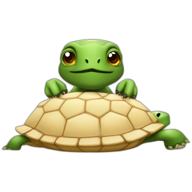 Tortuga asomando la cabeza por un agujero emoji