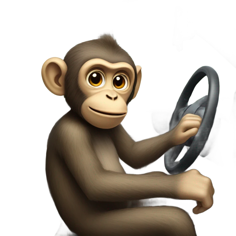 monkey in a car emoji