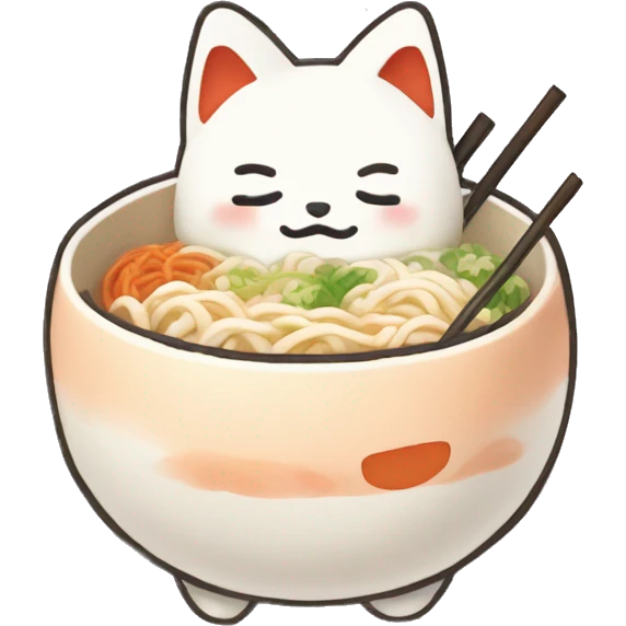 sumikkogurashi-style steamy kitsune udon bowl emoji