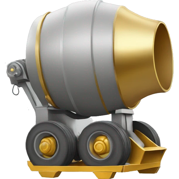 a cement mixer wearing gold jewelry emoji