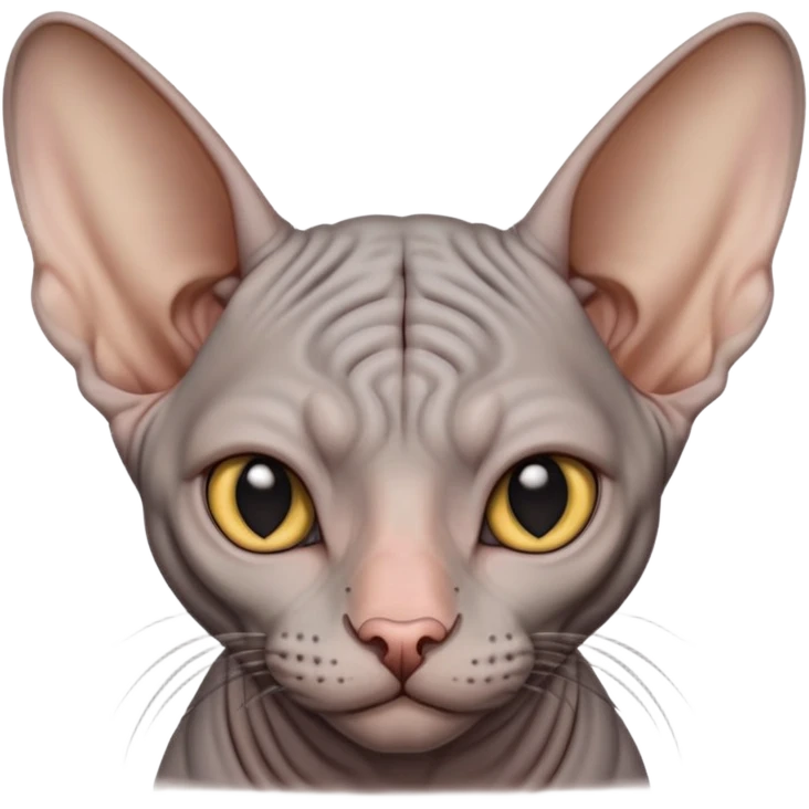 Cute gray sphynx cat emoji