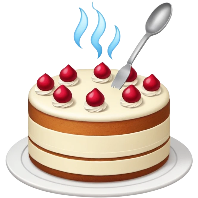 the process of cooking cake emoji