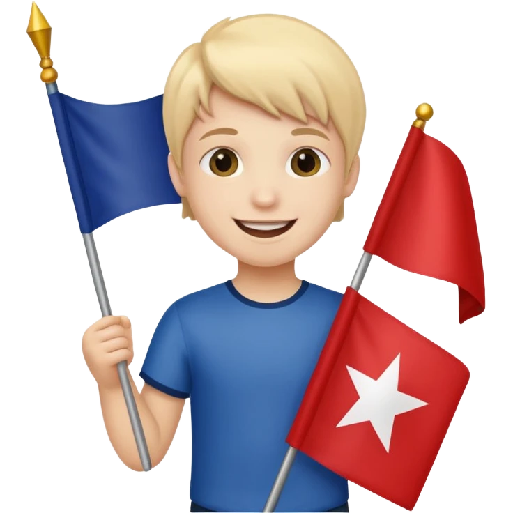 Flag holder kid emoji