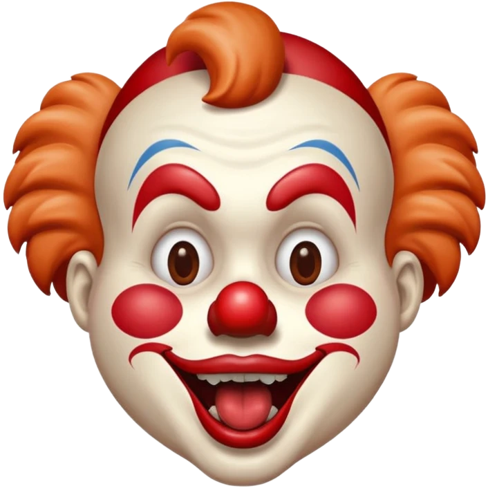 Clown with mouth open and mouth is full of chocolate emoji