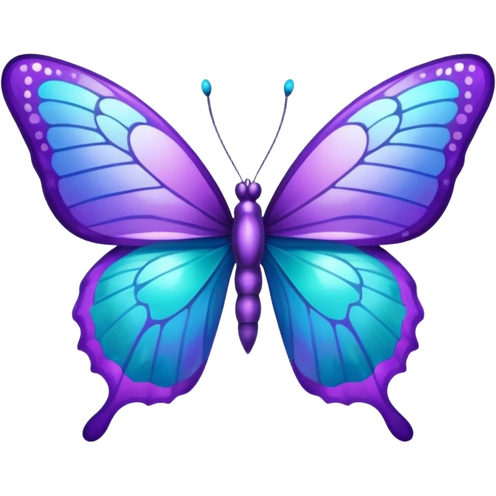 glitter purple and cian buttlerfly emoji